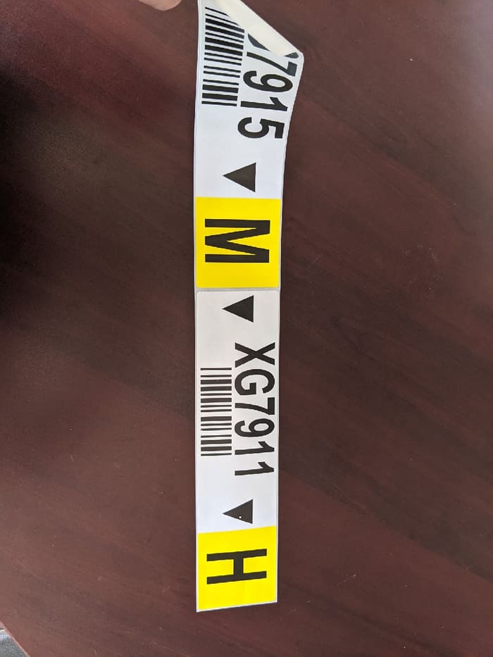 3x12 thermal-transfer printed polypropylene label
