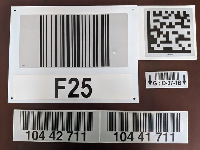 Retro-reflective label samples