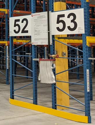 Warehouse aisle label sample