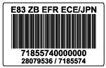 Automotive parts label sample